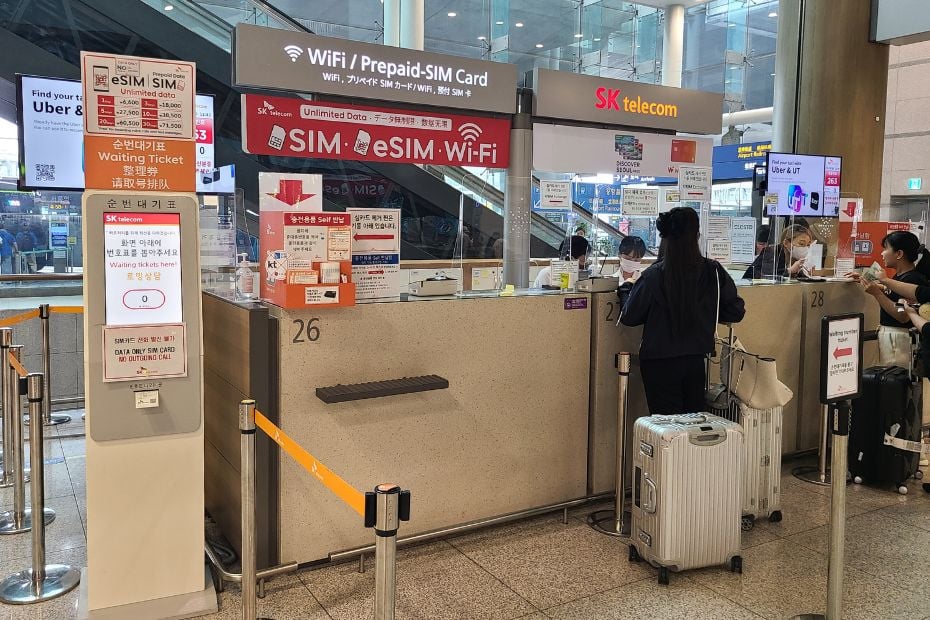 SK Telecom SIM Card Booth Incheon Airport