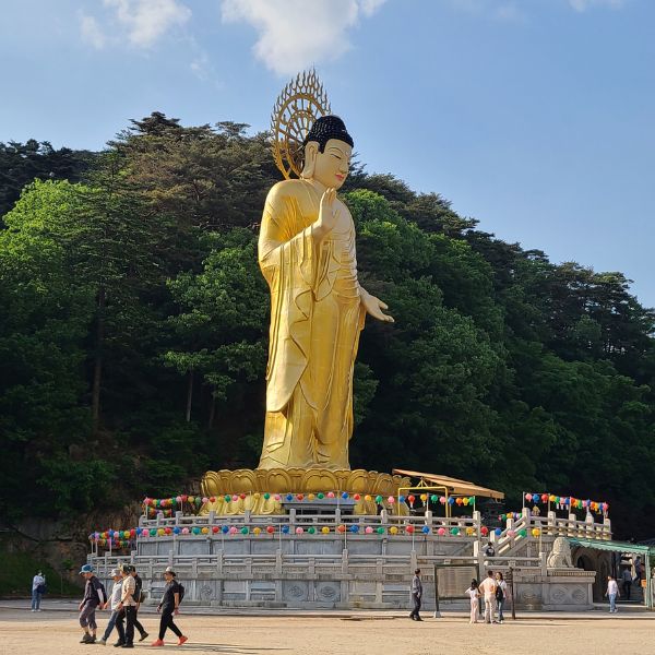 Buddha Statue At Beopjusa Temple In Korea