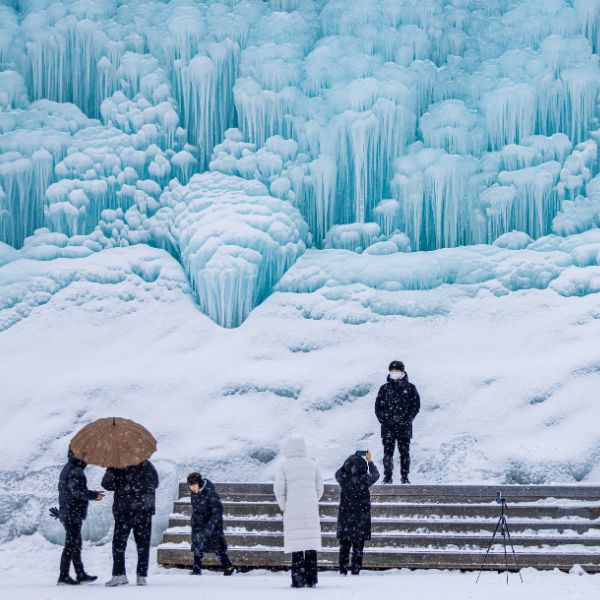 Ice Wall At Alps Village Cheongyang