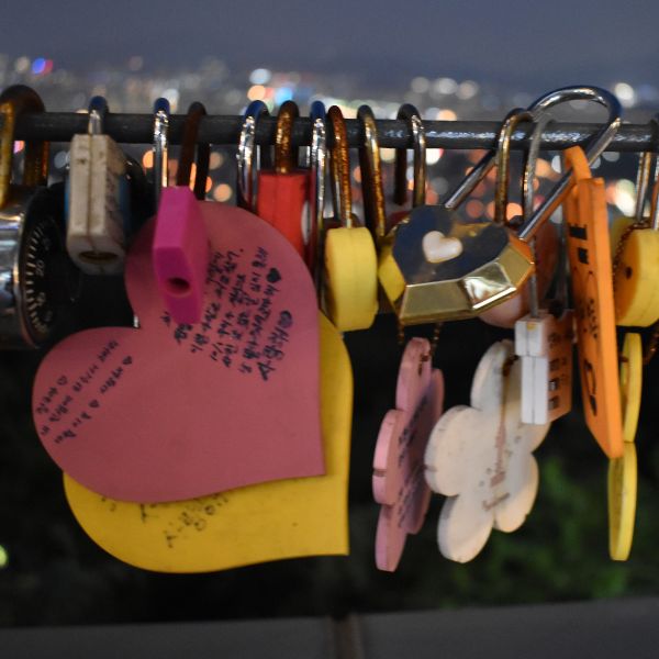 Love locks at Namsan Mountain Park Seoul