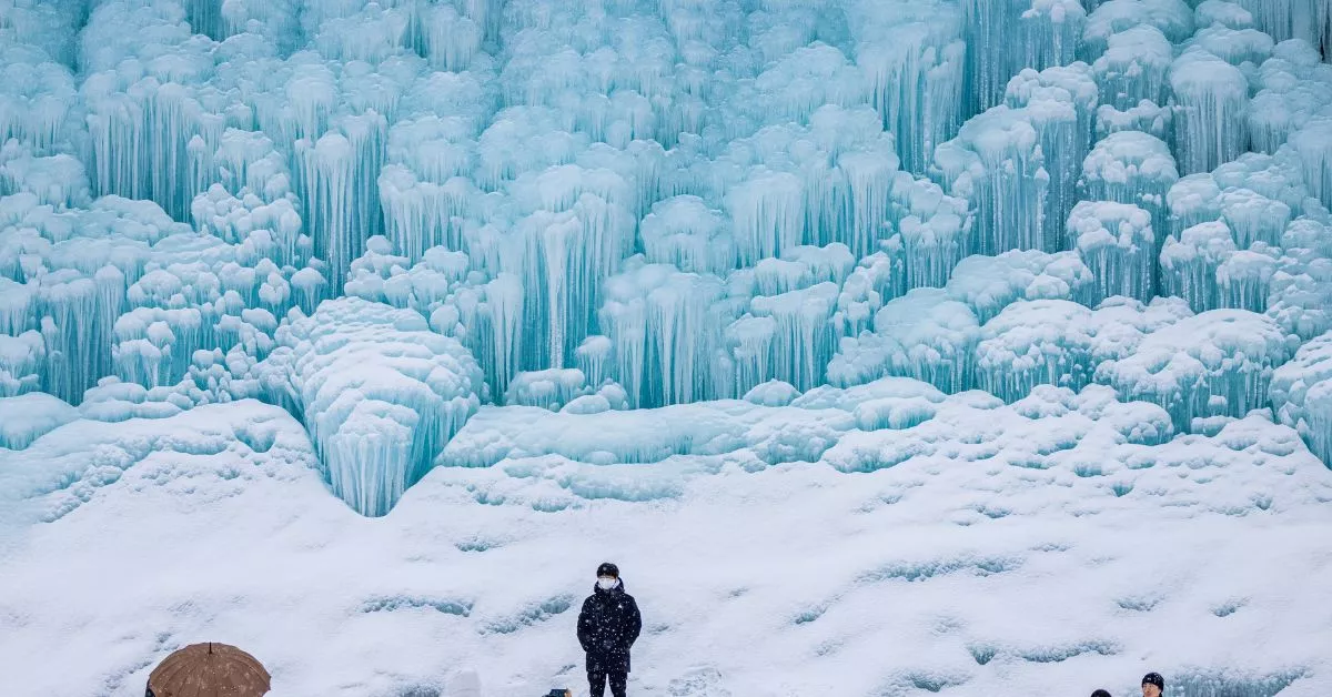 Ice Wall at the Chilgapsan Ice Fountain Festival