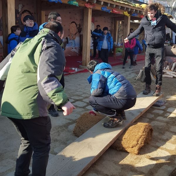 Korean seesaw at the Winter Culture Village