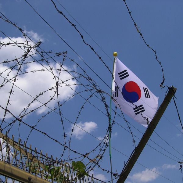 Korean flag at the DMZ