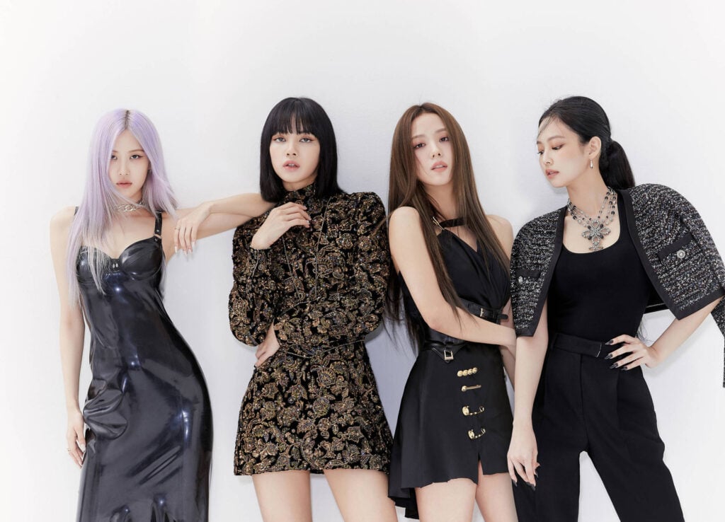 Blackpink, South Korean girl group, consisting of members Jisoo, Jennie, Rosé, and Lisa.