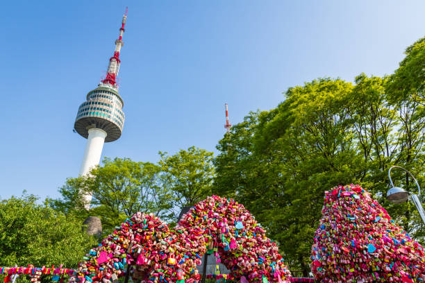 Seoul Tower Peak N Seoul Tower Viewpoint padlock. People assume a locked key will keep their love forever.